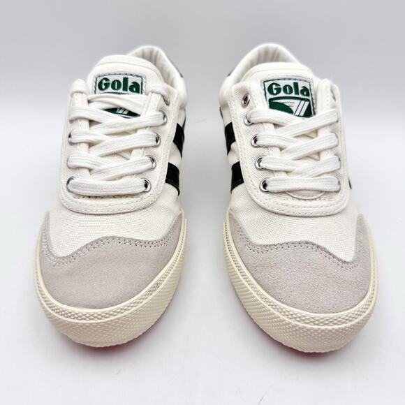 Gola Womens Badminton Sneakers US 5 EU 35 White Green Leather Low Top NIB - Picture 7 of 14